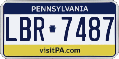 PA license plate LBR7487