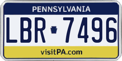 PA license plate LBR7496