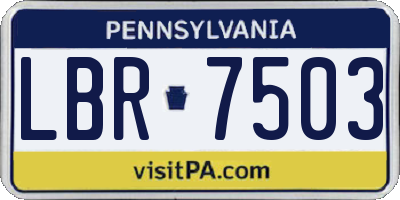 PA license plate LBR7503