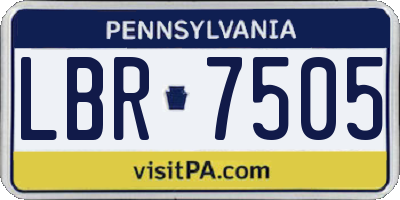 PA license plate LBR7505