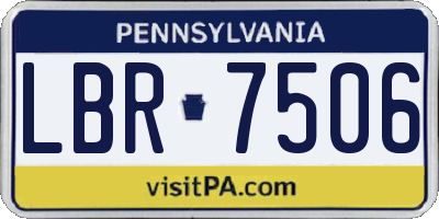 PA license plate LBR7506