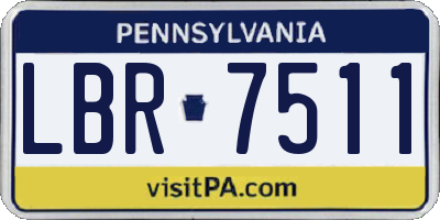 PA license plate LBR7511
