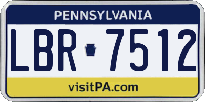 PA license plate LBR7512