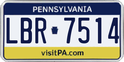 PA license plate LBR7514