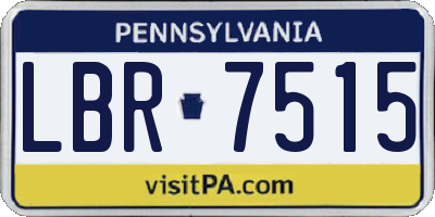 PA license plate LBR7515