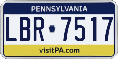 PA license plate LBR7517