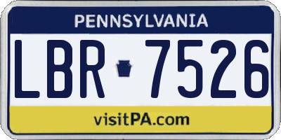 PA license plate LBR7526