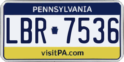 PA license plate LBR7536