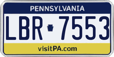 PA license plate LBR7553