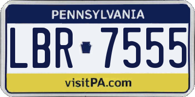 PA license plate LBR7555