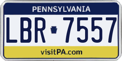 PA license plate LBR7557
