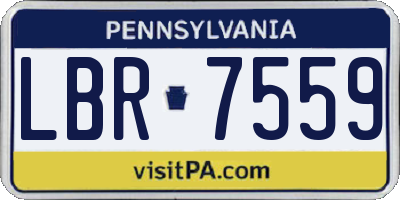 PA license plate LBR7559