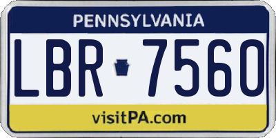 PA license plate LBR7560