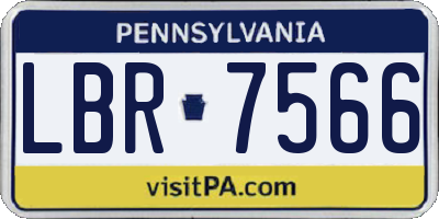PA license plate LBR7566