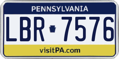 PA license plate LBR7576