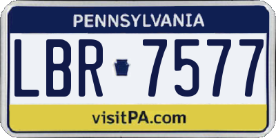 PA license plate LBR7577
