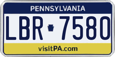 PA license plate LBR7580