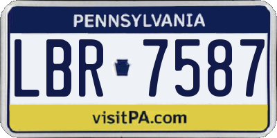 PA license plate LBR7587