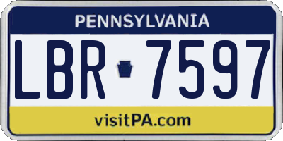 PA license plate LBR7597