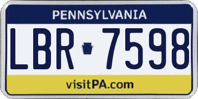 PA license plate LBR7598