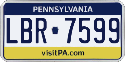 PA license plate LBR7599