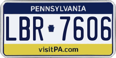 PA license plate LBR7606