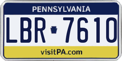PA license plate LBR7610