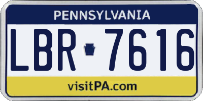 PA license plate LBR7616