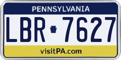 PA license plate LBR7627