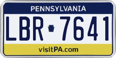 PA license plate LBR7641