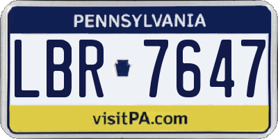 PA license plate LBR7647