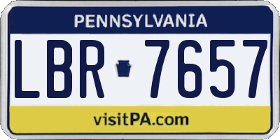 PA license plate LBR7657