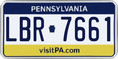 PA license plate LBR7661