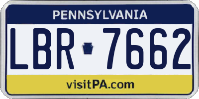 PA license plate LBR7662