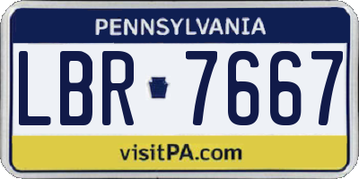 PA license plate LBR7667