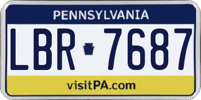 PA license plate LBR7687