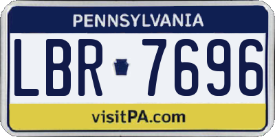 PA license plate LBR7696