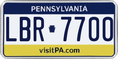 PA license plate LBR7700
