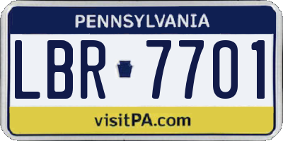 PA license plate LBR7701