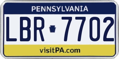 PA license plate LBR7702