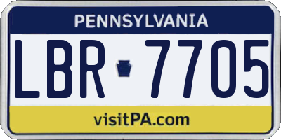 PA license plate LBR7705