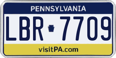 PA license plate LBR7709