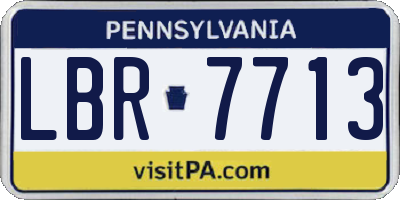PA license plate LBR7713
