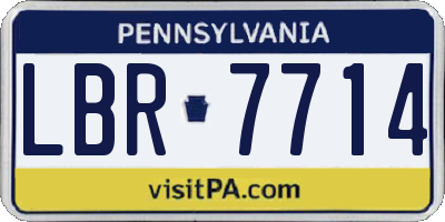 PA license plate LBR7714