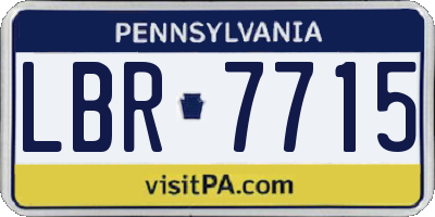 PA license plate LBR7715
