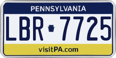 PA license plate LBR7725