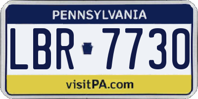 PA license plate LBR7730