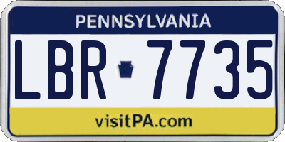 PA license plate LBR7735