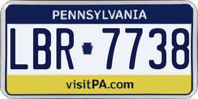 PA license plate LBR7738