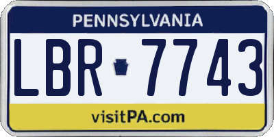 PA license plate LBR7743